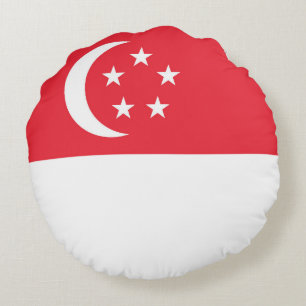 Flagge Singapurs Rundes Kissen