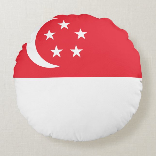 Flagge Singapurs Rundes Kissen (Vorderseite)