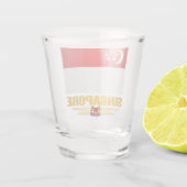 Flagge Singapurs Schnapsglas (Rückseite)
