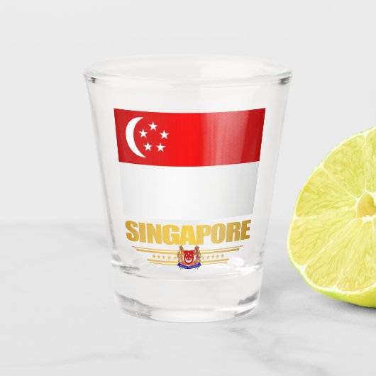 Flagge Singapurs Schnapsglas (Vorderseite)