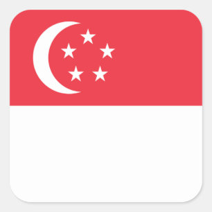 Flagge Singapurs/Singapurs Quadratischer Aufkleber