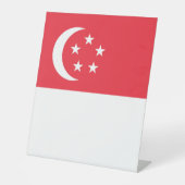 Flagge Singapurs Sockelschild (Vorderseite)