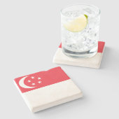 Flagge Singapurs Steinuntersetzer (Seitenansicht)