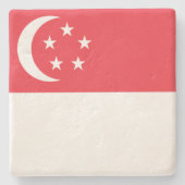 Flagge Singapurs Steinuntersetzer (Vorderseite)