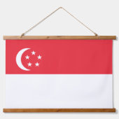Flagge Singapurs Wandteppich Mit Holzrahmen (Vorderseite)