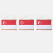 Flagge Singapurs Wandteppich Mit Holzrahmen (Dreifach)
