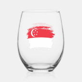 Flagge Singapurs Weinglas Ohne Stiel (Vorderseite)