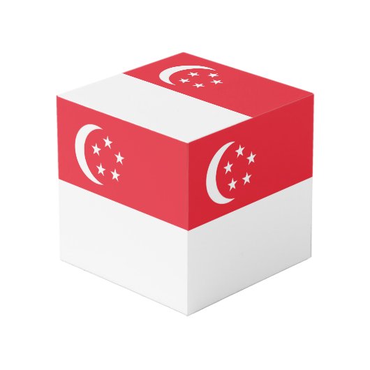 Flagge Singapurs Würfel (Vorderseite Schrägansicht)