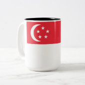Flagge Singapurs Zweifarbige Tasse (Vorderseite Links)