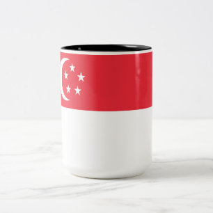 Flagge Singapurs Zweifarbige Tasse