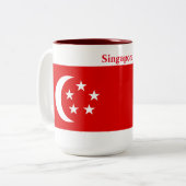 Flagge Singapurs Zweifarbige Tasse (Vorderseite Links)