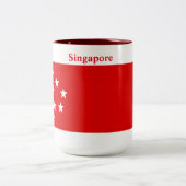 Flagge Singapurs Zweifarbige Tasse (Mittel)