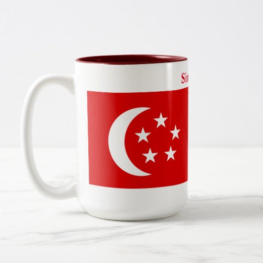 Flagge Singapurs Zweifarbige Tasse (Links)