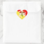 Flagge Sizilien (Italien) Herz-Aufkleber (Tasche)