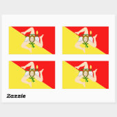 Flagge Sizilien (Italien) Rechteckiger Aufkleber (Blatt)