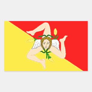 Flagge Sizilien (Italien) Rechteckiger Aufkleber