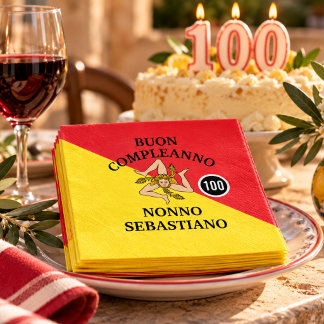 Flagge Siziliens Alles Gute zum Geburtstag oder Ja Serviette