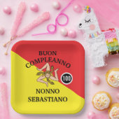 Flagge Siziliens Buon Compleanno oder Anniversario Pappteller (Party)