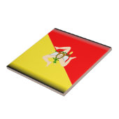 Flagge Siziliens (Italien) Fliese (Seite)