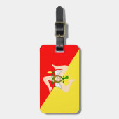 Flagge Siziliens (Italien) Gepäckanhänger (Vorderseite vertikal)
