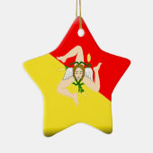 Flagge Siziliens (Italien) Keramikornament (Rechts)
