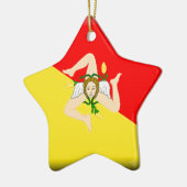 Flagge Siziliens (Italien) Keramikornament (Links)