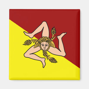 Flagge Siziliens (Italien)  Magnet