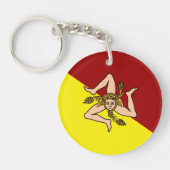 Flagge Siziliens (Italien) Schlüsselanhänger (Vorderseite)