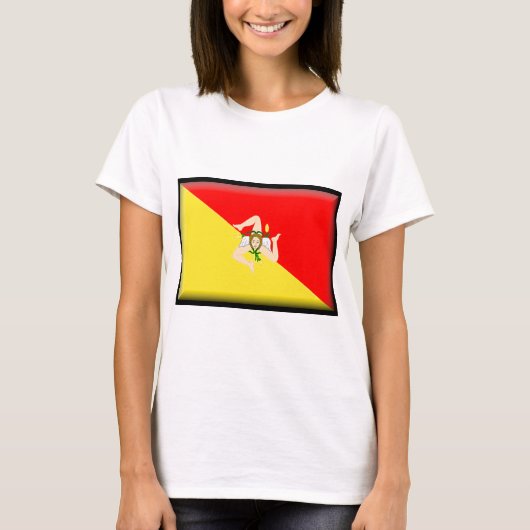 Flagge Siziliens (Italien) T-Shirt (Vorderseite)