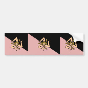 Flagge Siziliens (Rosa und Schwarzes), Italien Autoaufkleber