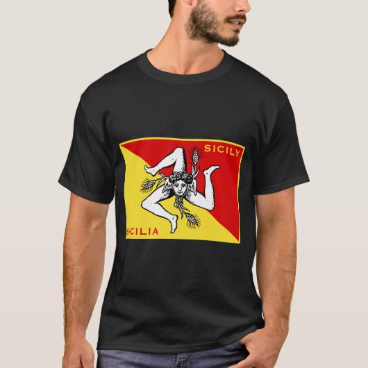 Flagge Siziliens T-Shirt (Vorderseite)