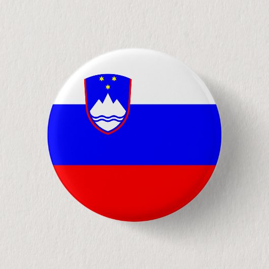 Flagge Sloweniens Button (Vorderseite)