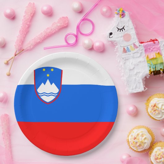 Flagge Sloweniens Pappteller (Party)