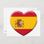 Flagge Spanien Postkarte (Vorne/Hinten)