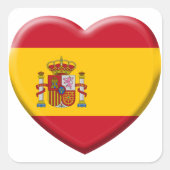 Flagge Spanien Quadratischer Aufkleber (Vorderseite)