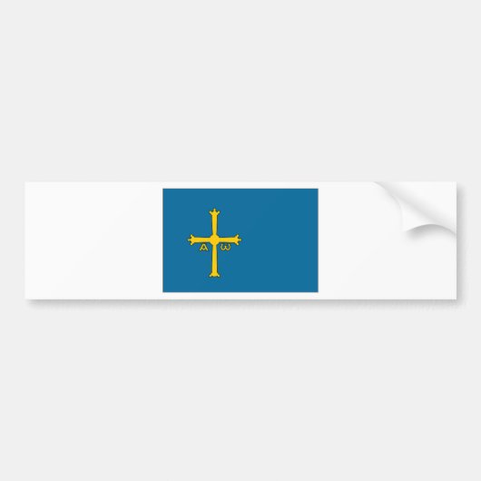 Flagge Spaniens Asturien Autoaufkleber (Vorne)