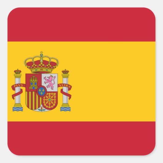 Flagge Spaniens - Bandera de Espana Quadratischer Aufkleber (Vorderseite)