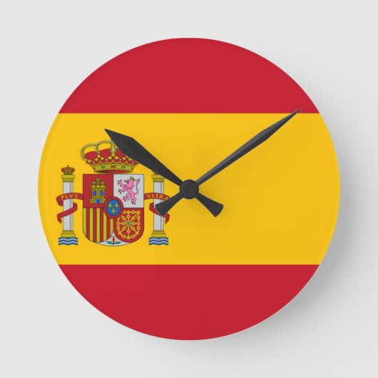 Flagge Spaniens - Bandera de España - Spanische Fl Runde Wanduhr (Vorderseite)