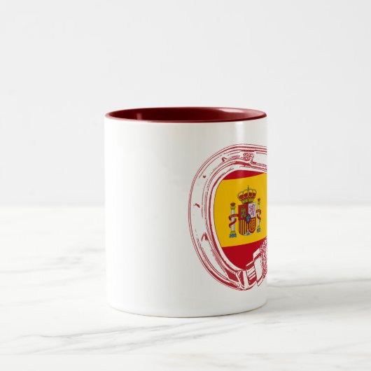 Flagge Spaniens Carabiner Zweifarbige Tasse (Mittel)