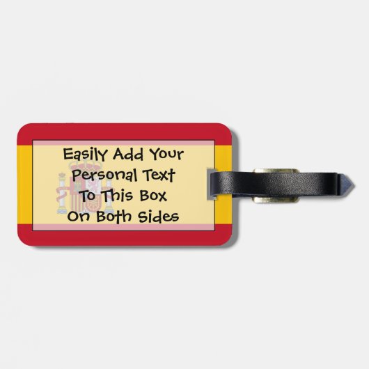 Flagge Spaniens Easy ID Personal Gepäckanhänger (Rückseite horizontal)