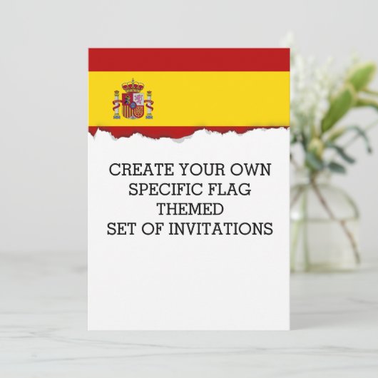 Flagge Spaniens Einladung (Stehend Vorderseite)
