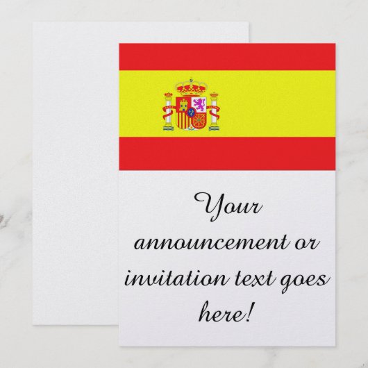 Flagge Spaniens Einladung (Vorne/Hinten)