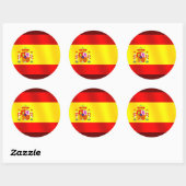 Flagge Spaniens für Spanier weltweit Runder Aufkleber (Blatt)