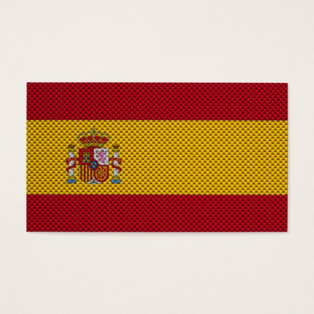 Flagge Spaniens mit Kohlenstofffasereffekt (Vorderseite)