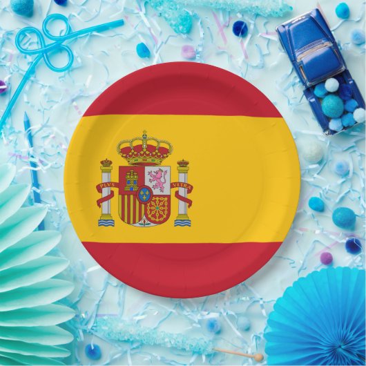 Flagge Spaniens Pappteller (Party)