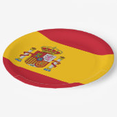 Flagge Spaniens Pappteller (Schrägansicht)