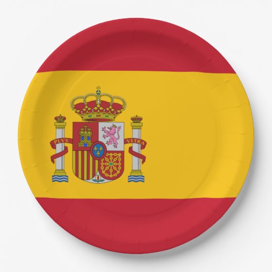 Flagge Spaniens Pappteller (Vorderseite)