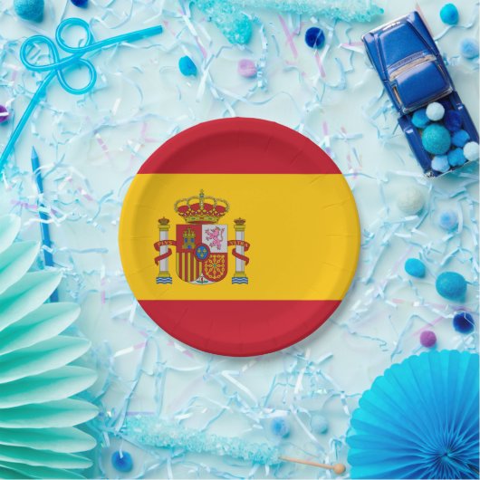 Flagge Spaniens Pappteller (Party)