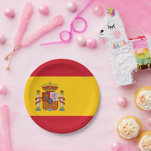 Flagge Spaniens Pappteller (Party)