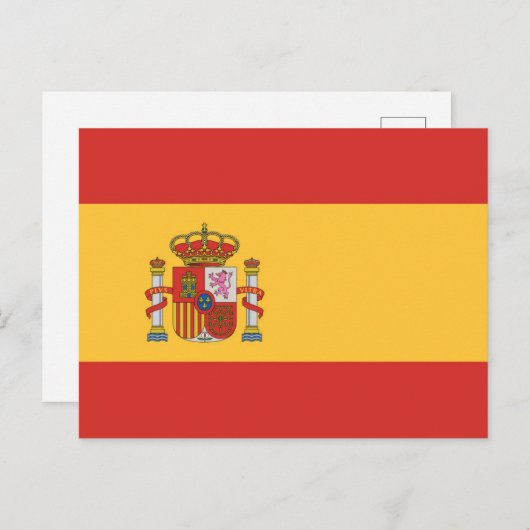 Flagge Spaniens Postkarte (Vorne/Hinten)